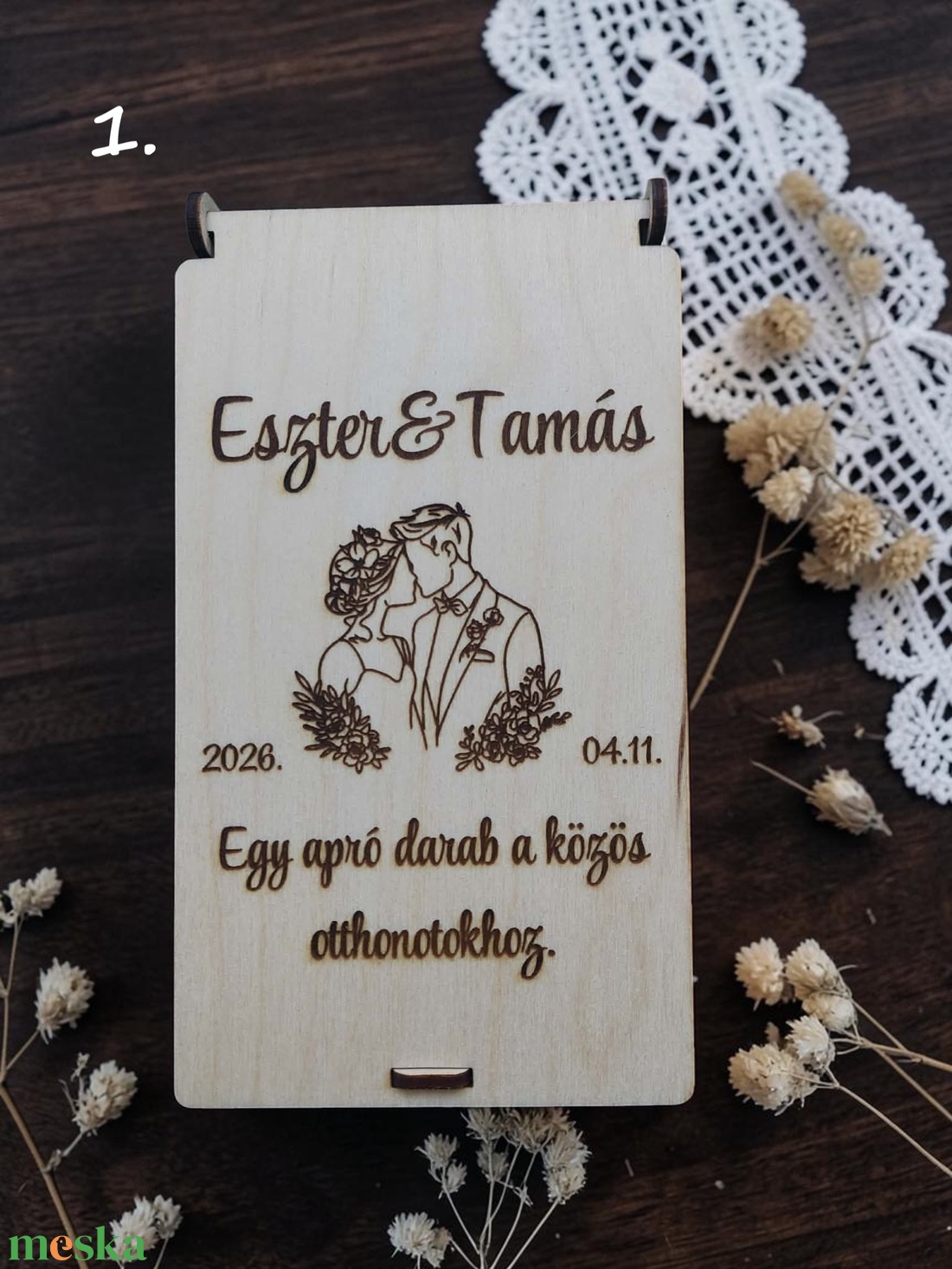 Esküvői pénzátadó doboz � egyedi gravírozással - esküvő - emlék & ajándék - nászajándék - esküvői pénzátadó boríték, kártya - Meska.hu