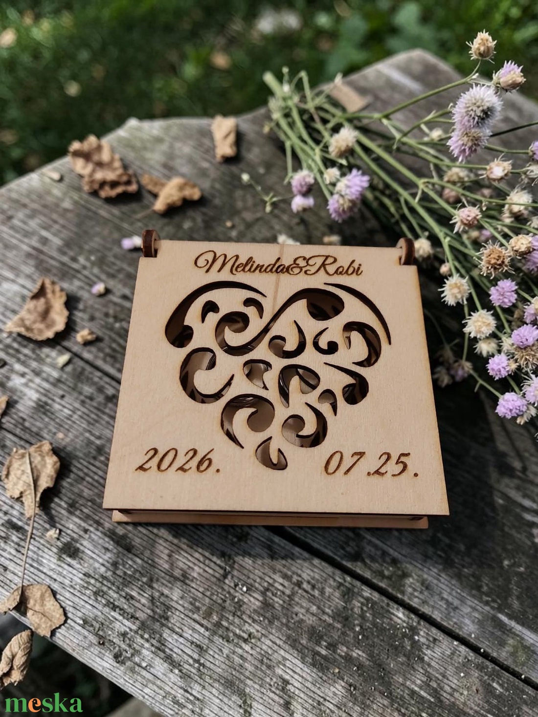 Gyűrűtartó doboz - esküvő - kiegészítők - gyűrűtartó & gyűrűpárna - Meska.hu