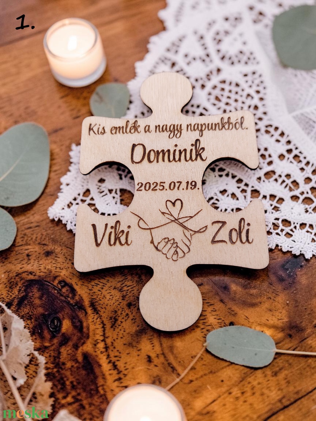 Egyedi puzzle hűtőmágnes � esküvői köszönőajándék vendégeknek - esküvő - emlék & ajándék - köszönőajándék - Meska.hu