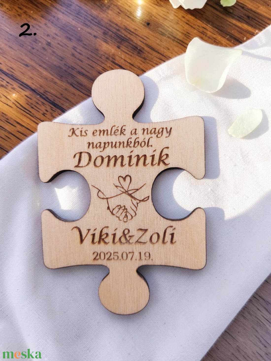 Egyedi puzzle hűtőmágnes � esküvői köszönőajándék vendégeknek - esküvő - emlék & ajándék - köszönőajándék - Meska.hu