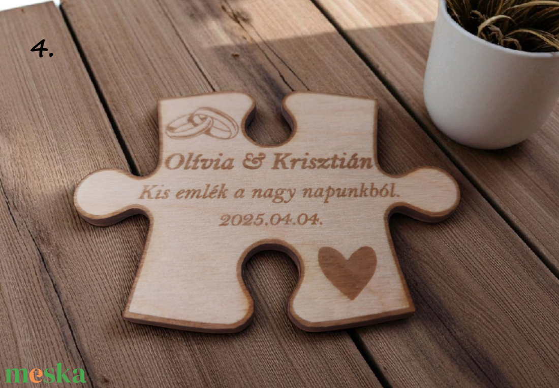 Puzzle hűtőmágnes � esküvői köszönőajándék vendégeknek - esküvő - emlék & ajándék - köszönőajándék - Meska.hu