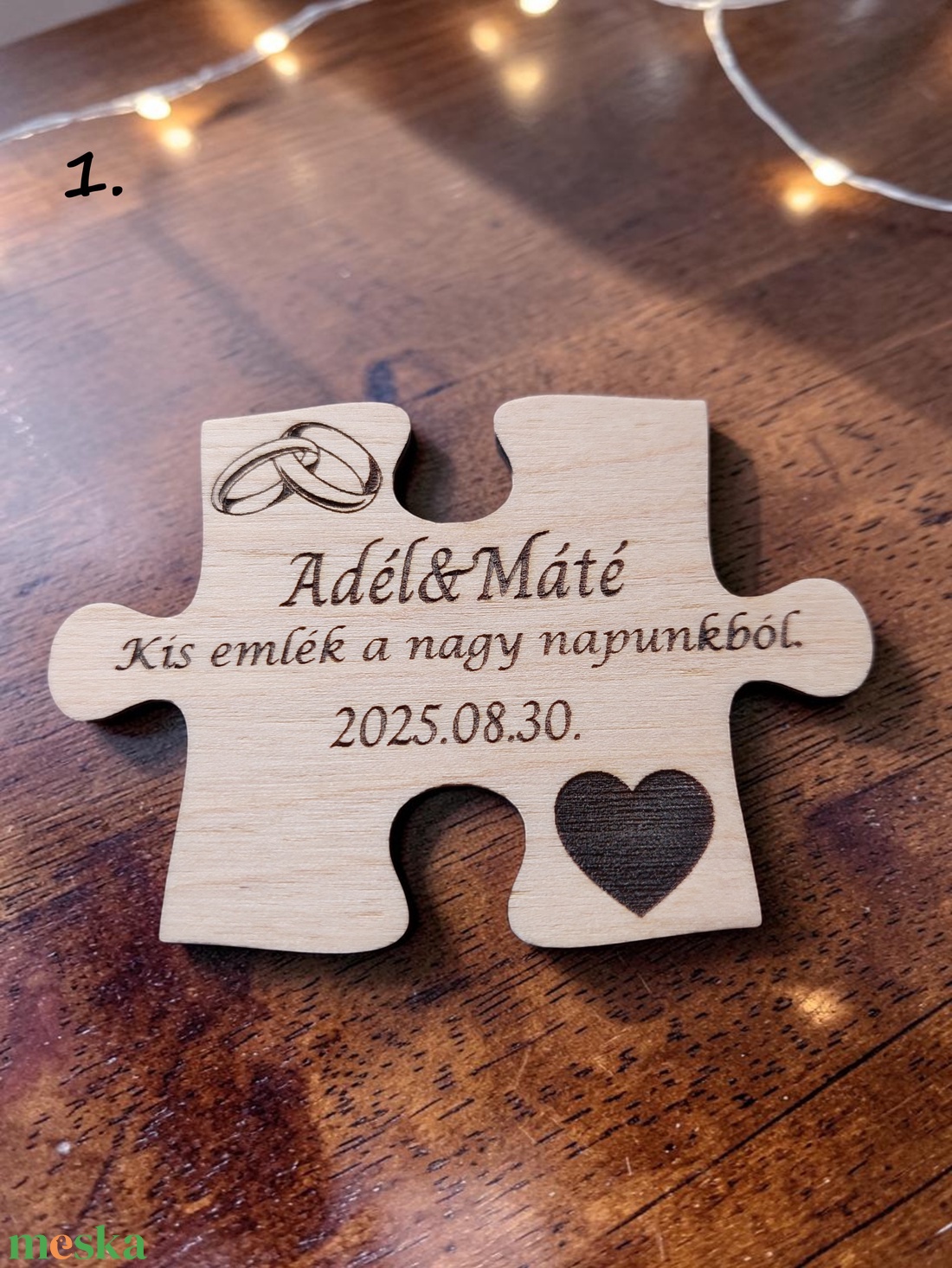 Puzzle hűtőmágnes � esküvői köszönőajándék vendégeknek - esküvő - emlék & ajándék - köszönőajándék - Meska.hu