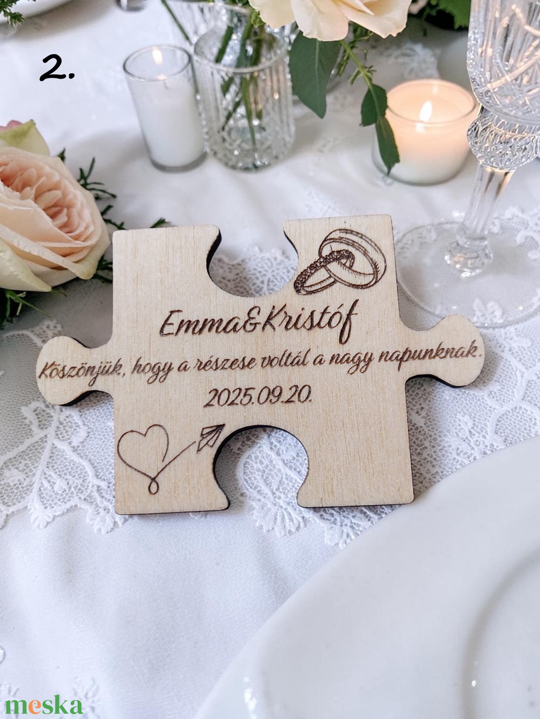 Puzzle hűtőmágnes � esküvői köszönőajándék vendégeknek - esküvő - emlék & ajándék - köszönőajándék - Meska.hu