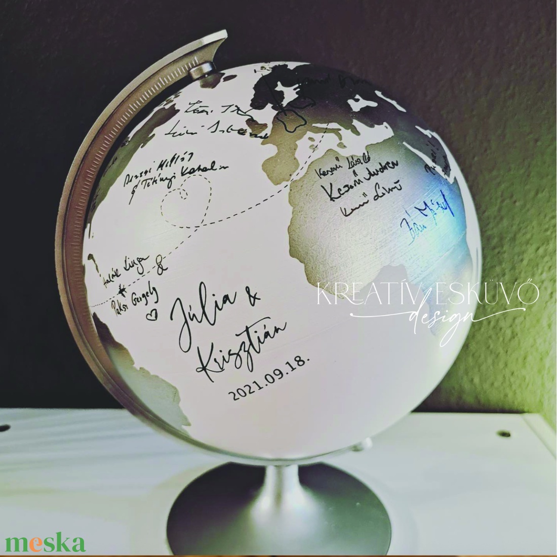 Esküvői földgömb - esküvő - dekoráció - asztaldísz - Meska.hu