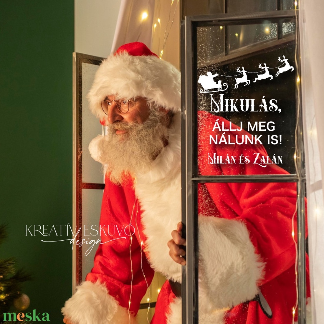 KARÁCSONYI FALMATRICA  HÓPEHELY ABLAKMATRICA  WINTER WONDERLAND - karácsony - adventi díszek - adventi ablakdekoráció - Meska.hu