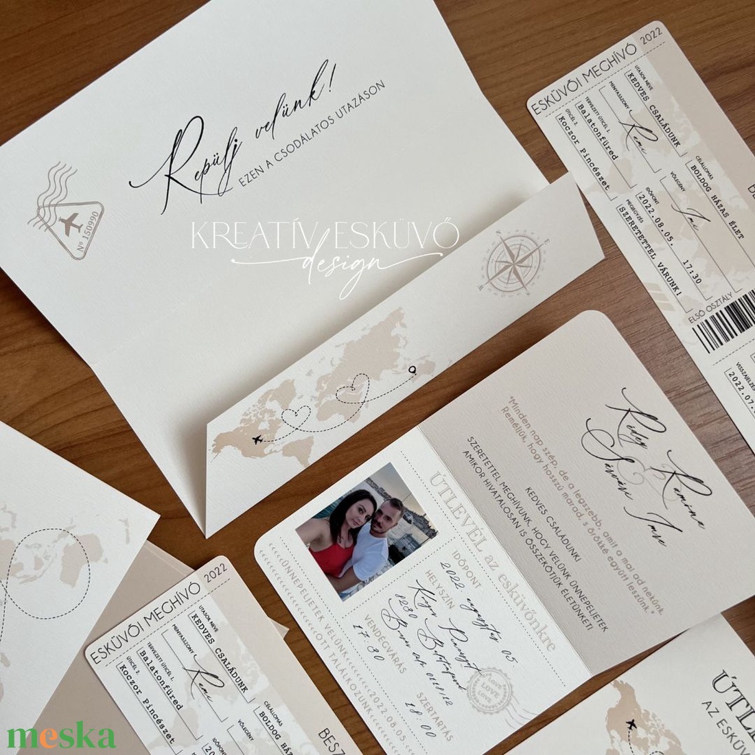 Passport fényképes útlevél meghívó, Beszállókártya, Repülőjegy, bézs, rosegold - esküvő - meghívó & kártya - meghívó - Meska.hu Passport fényképes útlevél meghívó, Beszállókártya, Repülőjegy, bézs, rosegold - esküvő - meghívó & kártya - meghívó - Meska.hu
