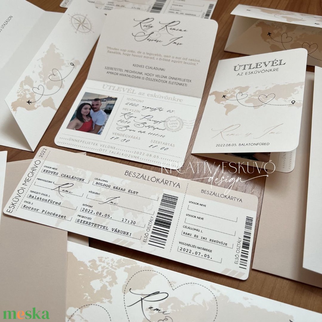 Passport fényképes útlevél meghívó, Beszállókártya, Repülőjegy, bézs, rosegold - esküvő - meghívó & kártya - meghívó - Meska.hu Passport fényképes útlevél meghívó, Beszállókártya, Repülőjegy, bézs, rosegold - esküvő - meghívó & kártya - meghívó - Meska.hu