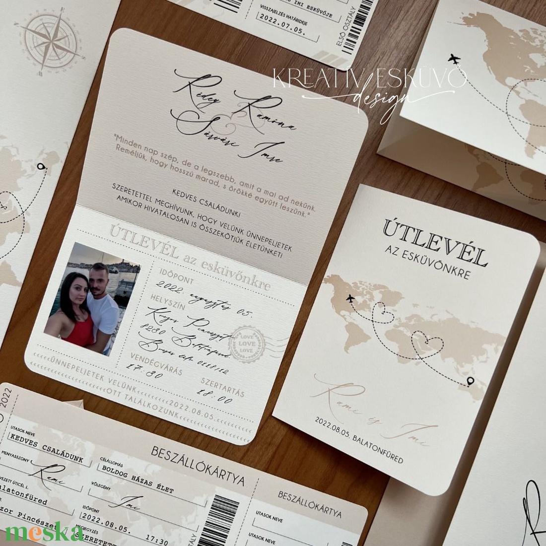 Passport fényképes útlevél meghívó, Beszállókártya, Repülőjegy, bézs, rosegold - esküvő - meghívó & kártya - meghívó - Meska.hu Passport fényképes útlevél meghívó, Beszállókártya, Repülőjegy, bézs, rosegold - esküvő - meghívó & kártya - meghívó - Meska.hu