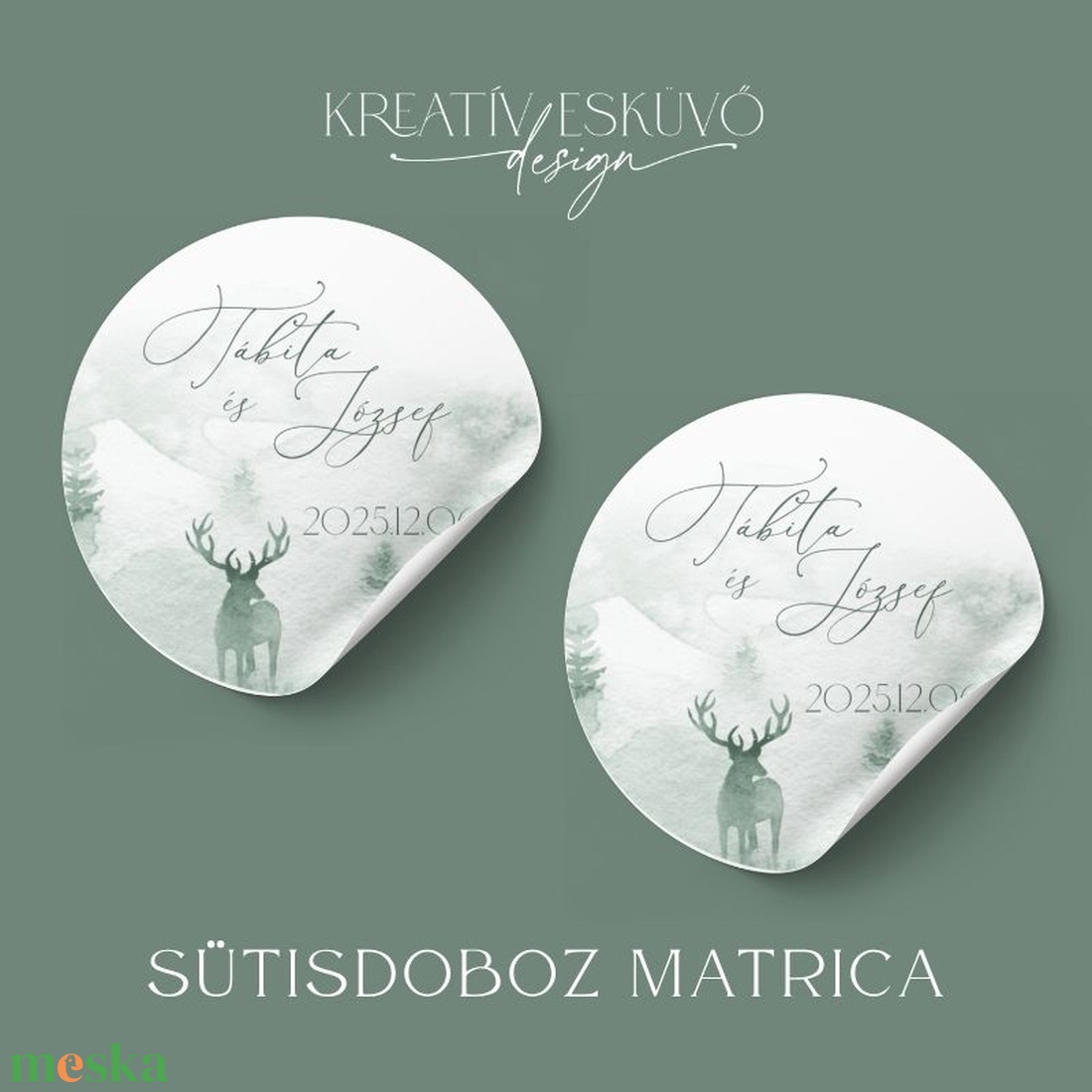 Esküvői sütisdoboz/köszönőajándék matrica  Stílusos dísze az esküvői sütisdobozaitoknak, melyeket távozáskor kapnak a v - esküvő - meghívó & kártya - meghívó - Meska.hu
