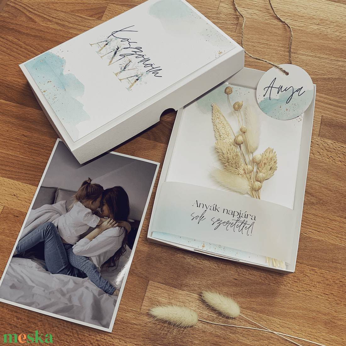 Anyák napi képeslap box fotóval - anyák napjára - anyák napi ajándék - ajándékötlet anyák napjára - kreatív ajándék - otthon & életmód - papír, írószer - ajándékozás kellékei - képeslap, üdvözlőlap - Meska.hu