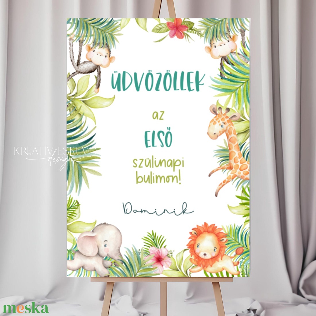 SAFARI 2 SZÜLINAPI KÖSZÖNTŐ TÁBLA � WELCOME TÁBLA � ÜDVÖZLŐ TÁBLA � GRAFIKUS KÖSZÖNTŐ TÁBLA SZÜLINAPRA - baba - mama - babaemlékek - babanapló - Meska.hu