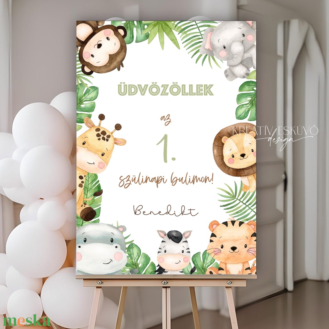 SAFARI  SZÜLINAPI KÖSZÖNTŐ TÁBLA � WELCOME TÁBLA � ÜDVÖZLŐ TÁBLA � GRAFIKUS KÖSZÖNTŐ TÁBLA SZÜLINAPRA - baba - mama - babaemlékek - babanapló - Meska.hu