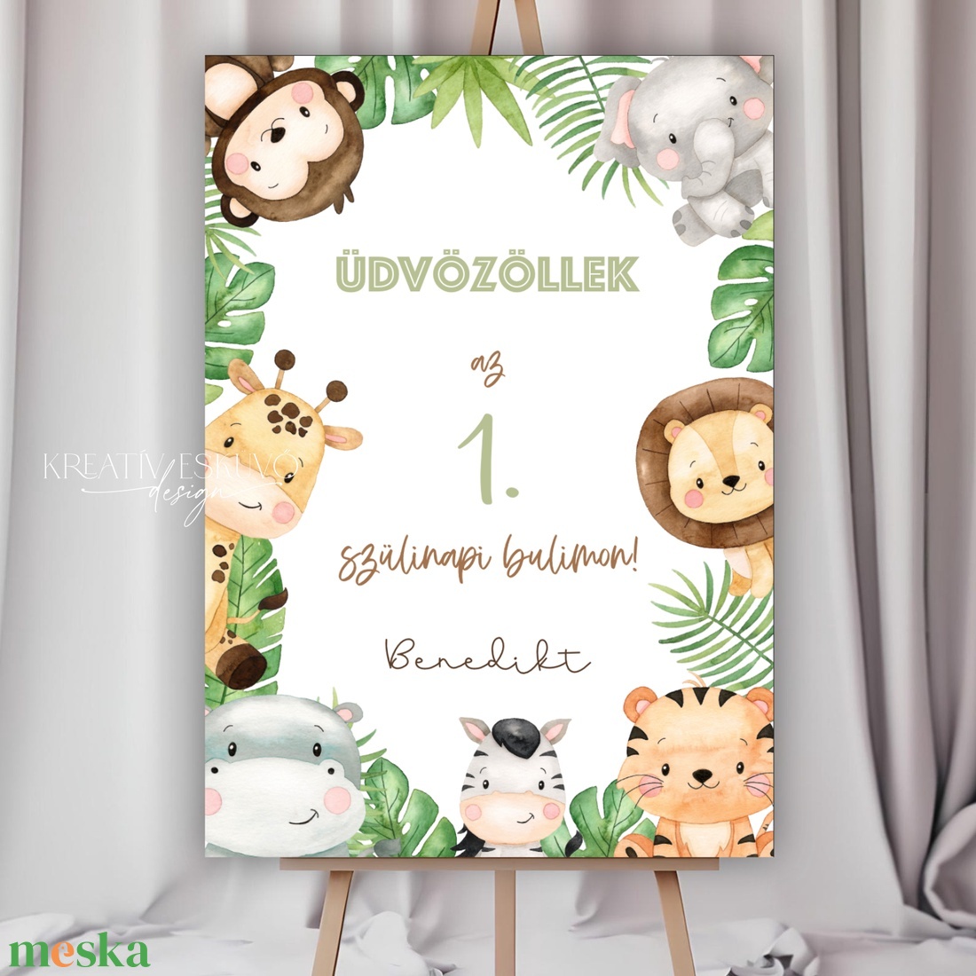 SAFARI  SZÜLINAPI KÖSZÖNTŐ TÁBLA � WELCOME TÁBLA � ÜDVÖZLŐ TÁBLA � GRAFIKUS KÖSZÖNTŐ TÁBLA SZÜLINAPRA - baba - mama - babaemlékek - babanapló - Meska.hu