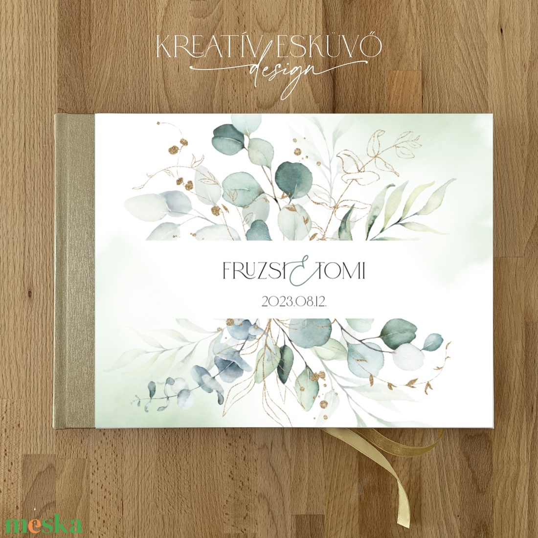 Eucalyptus, eukaliptusz esküvői vendégkönyv, fotókönyv - esküvő - emlék & ajándék - vendégkönyv - Meska.hu