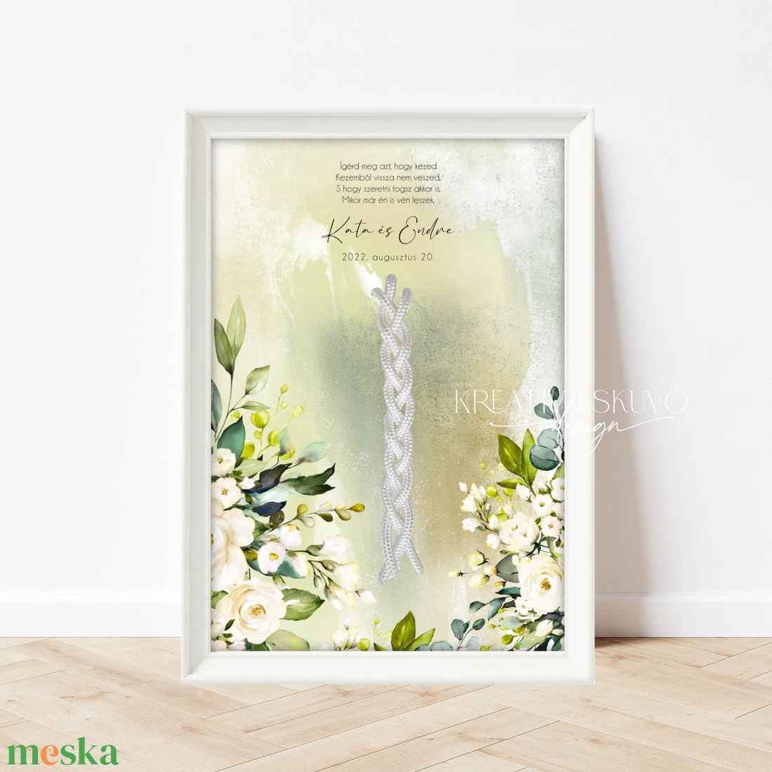 Kötélceremónia tábla - greenery, hold, moon, telihold - esküvő - dekoráció - helyszíni dekor - Meska.hu