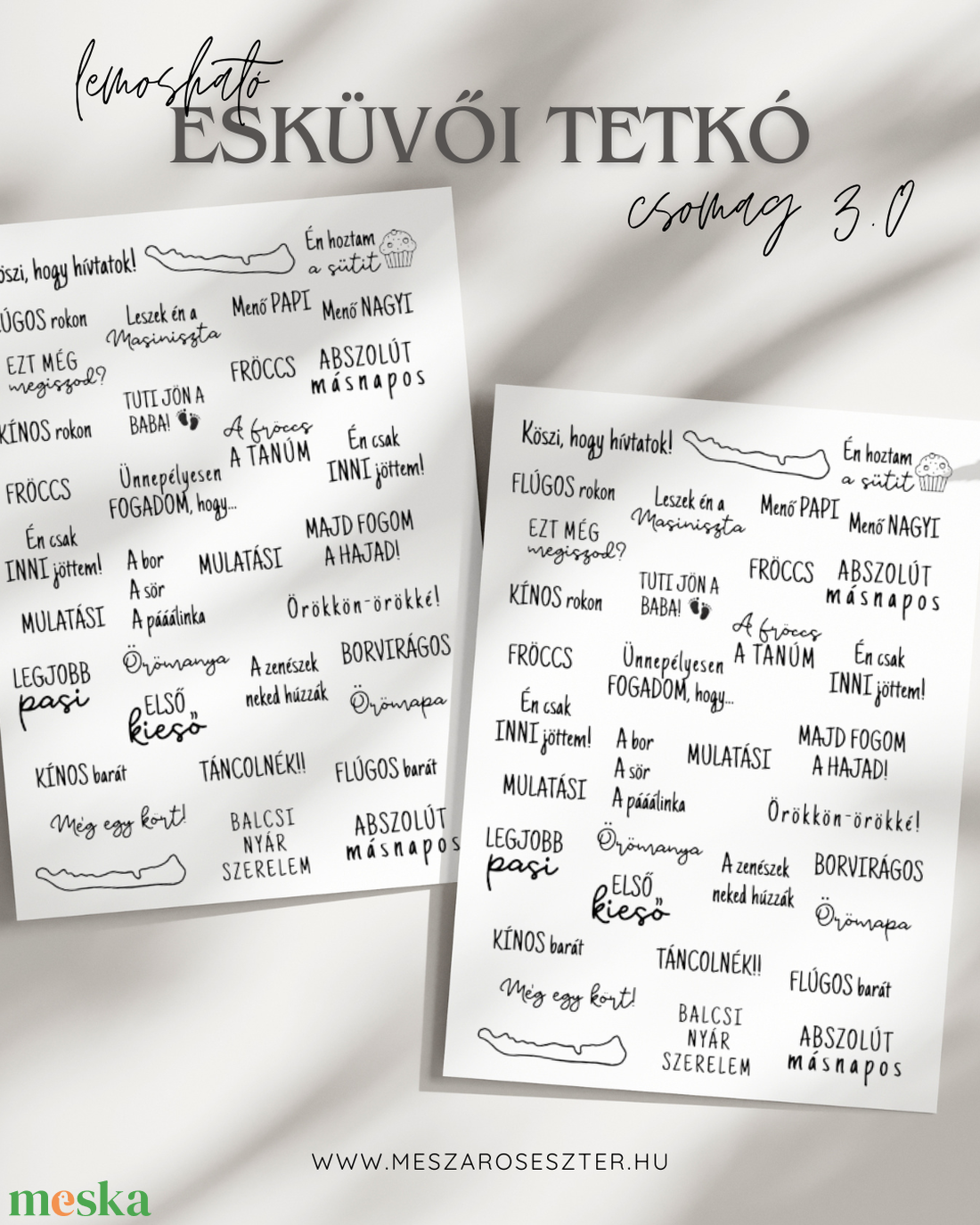 Lemosható esküvői tetkó, Esküvői tetoválás, ideiglenes tetoválás, vicces feliratos tetoválás - otthon & életmód - papír, írószer - ideiglenes tetoválás - Meska.hu