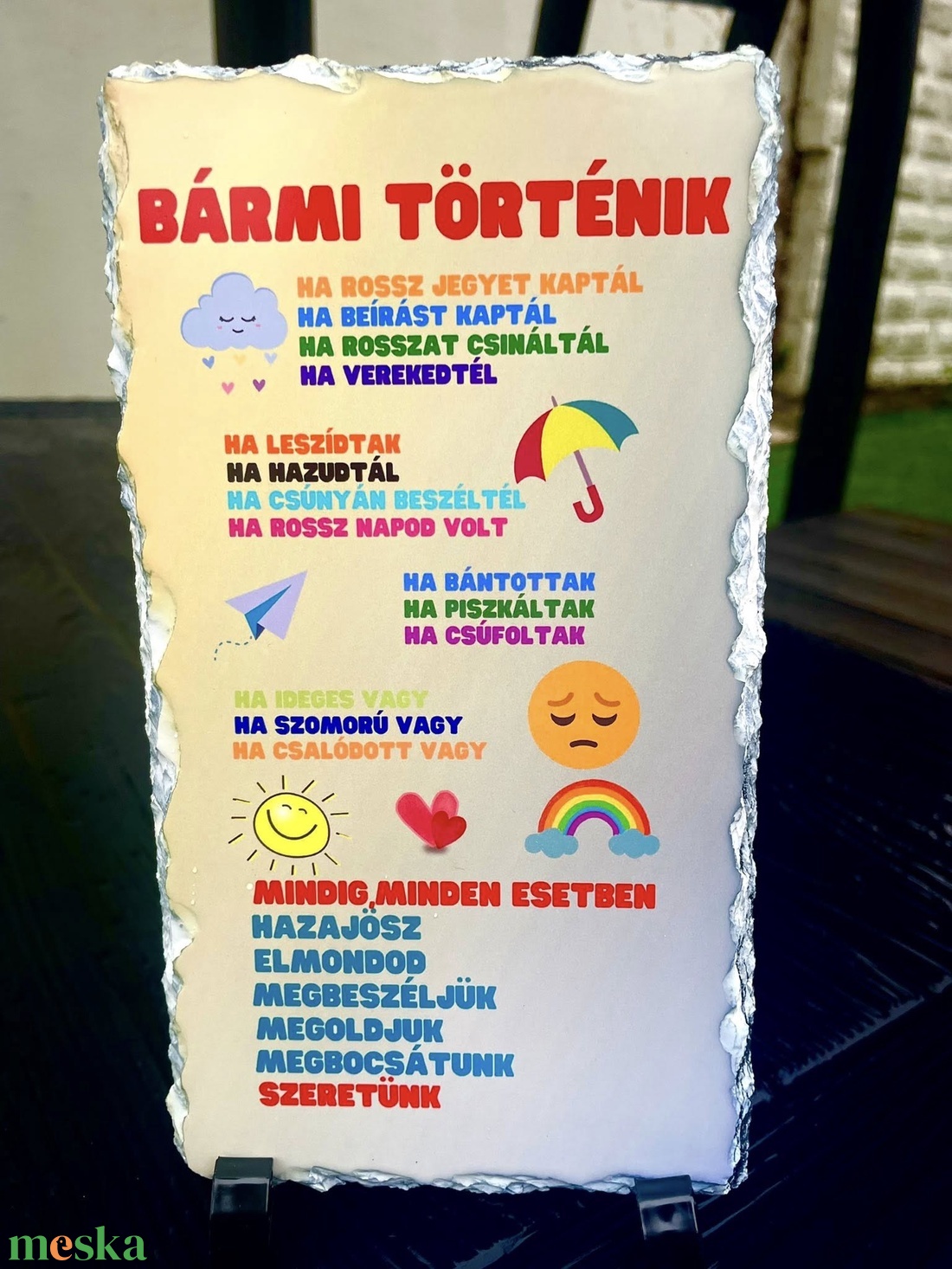 ???? BÁRMI TÖRTÉNIK MI ITTHON VAGYUNK NEKED! ???? tábla - otthon & életmód - dekoráció - ajtó- és ablak dekoráció - ajtótábla - Meska.hu