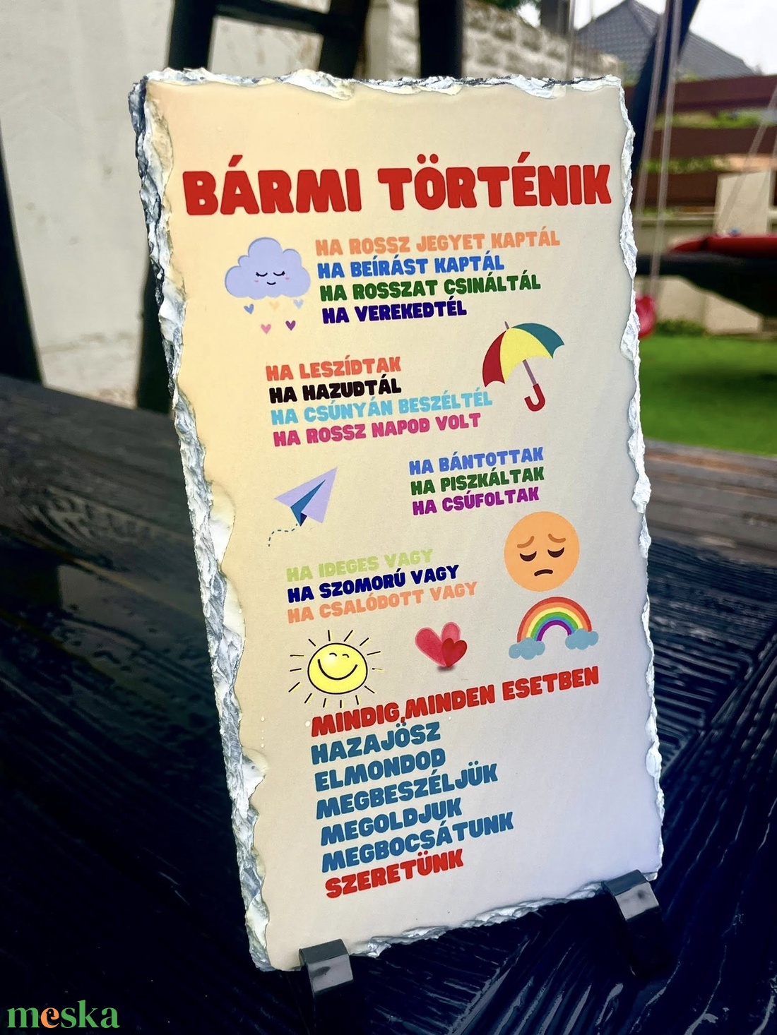 ???? BÁRMI TÖRTÉNIK MI ITTHON VAGYUNK NEKED! ???? tábla - otthon & életmód - dekoráció - ajtó- és ablak dekoráció - ajtótábla - Meska.hu