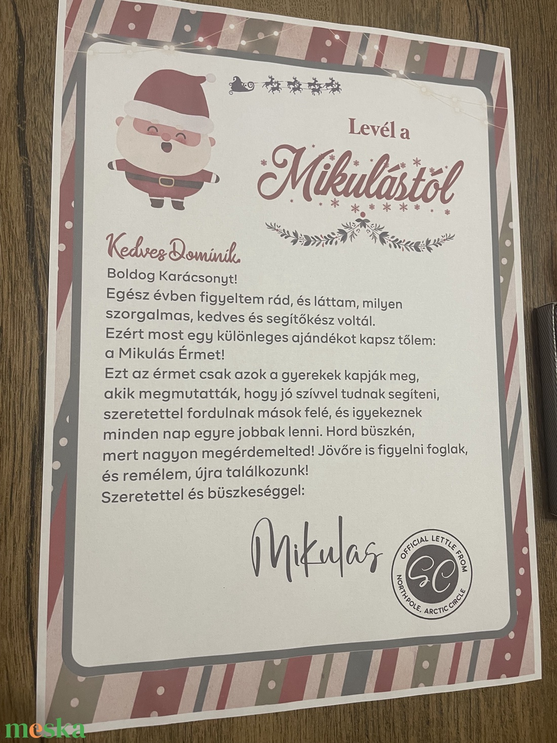 Mikulás levél jó gyerek éremmel - karácsony - mikulás - mikulás ajándékok - Meska.hu Mikulás levél jó gyerek éremmel - karácsony - mikulás - mikulás ajándékok - Meska.hu