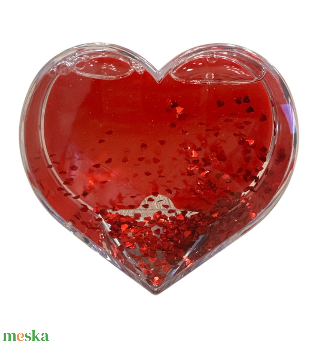 Valentin napi szív hógömb - kellékek & szerszámok - díszíthető tárgyak - műanyag - Meska.hu