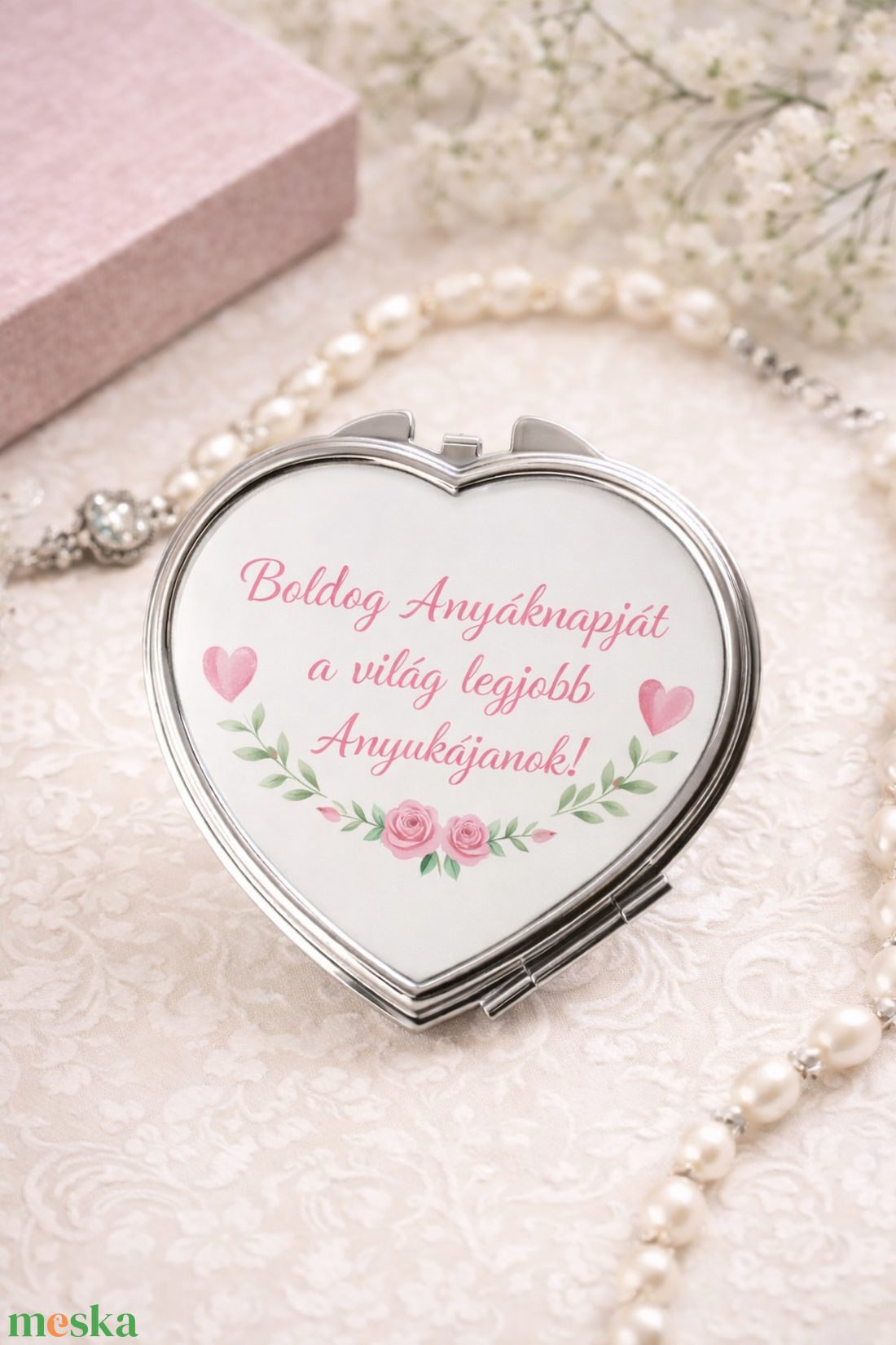 Szív Alakú Anyák Napi Zsebtükör � Egyedi Felirattal - otthon & életmód - dekoráció - tükör - Meska.hu
