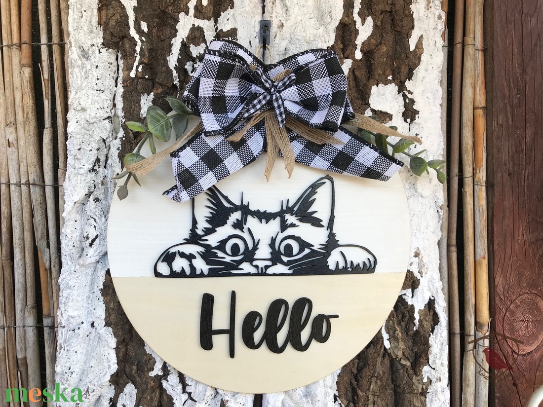 Cicás Hello ajtódísz - otthon & életmód - dekoráció - ajtó- és ablak dekoráció - ajtódísz & kopogtató - Meska.hu Cicás Hello ajtódísz - otthon & életmód - dekoráció - ajtó- és ablak dekoráció - ajtódísz & kopogtató - Meska.hu