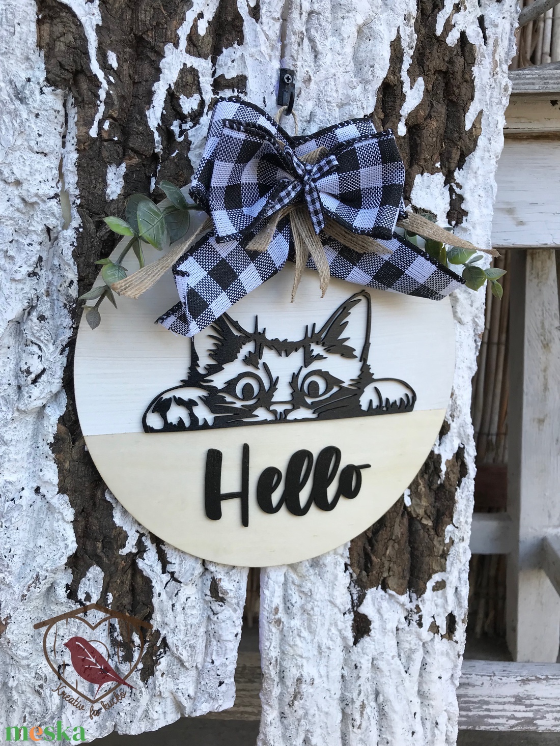 Cicás Hello ajtódísz - otthon & életmód - dekoráció - ajtó- és ablak dekoráció - ajtódísz & kopogtató - Meska.hu Cicás Hello ajtódísz - otthon & életmód - dekoráció - ajtó- és ablak dekoráció - ajtódísz & kopogtató - Meska.hu