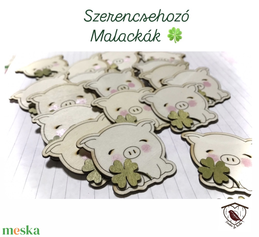 Szerencsehozó Malackák - otthon & életmód - konyhafelszerelés, tálalás - konyhai dekoráció - hűtőmágnes - Meska.hu