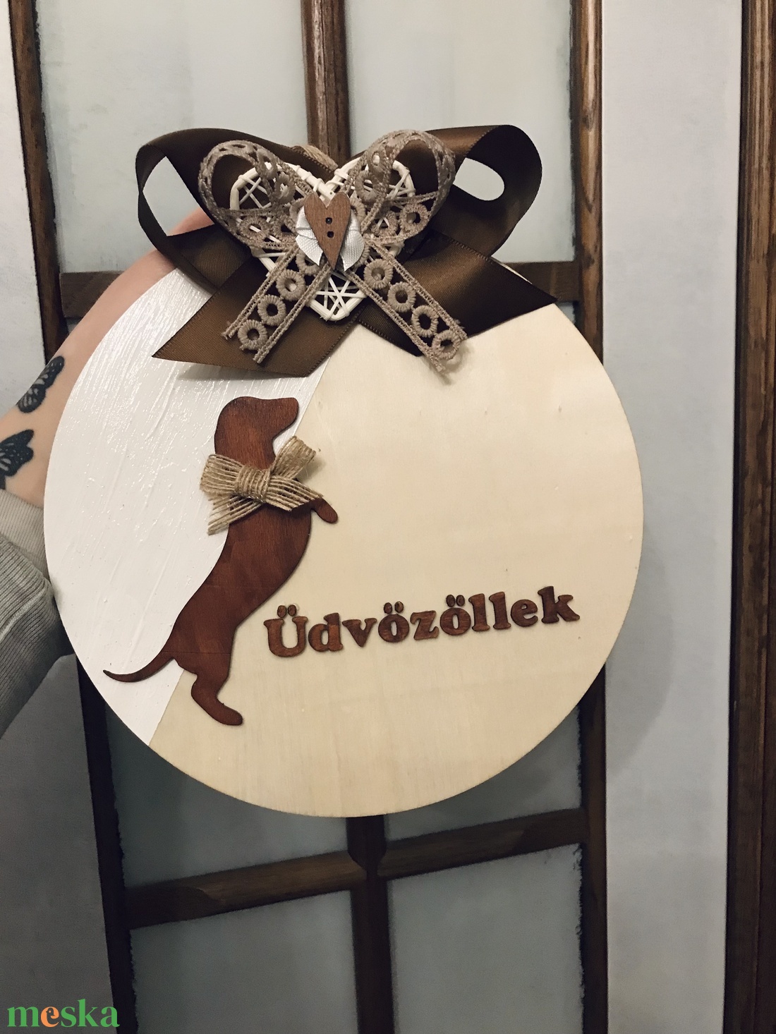 Üdvözöllek Tacsi ajtódísz -  - Meska.hu