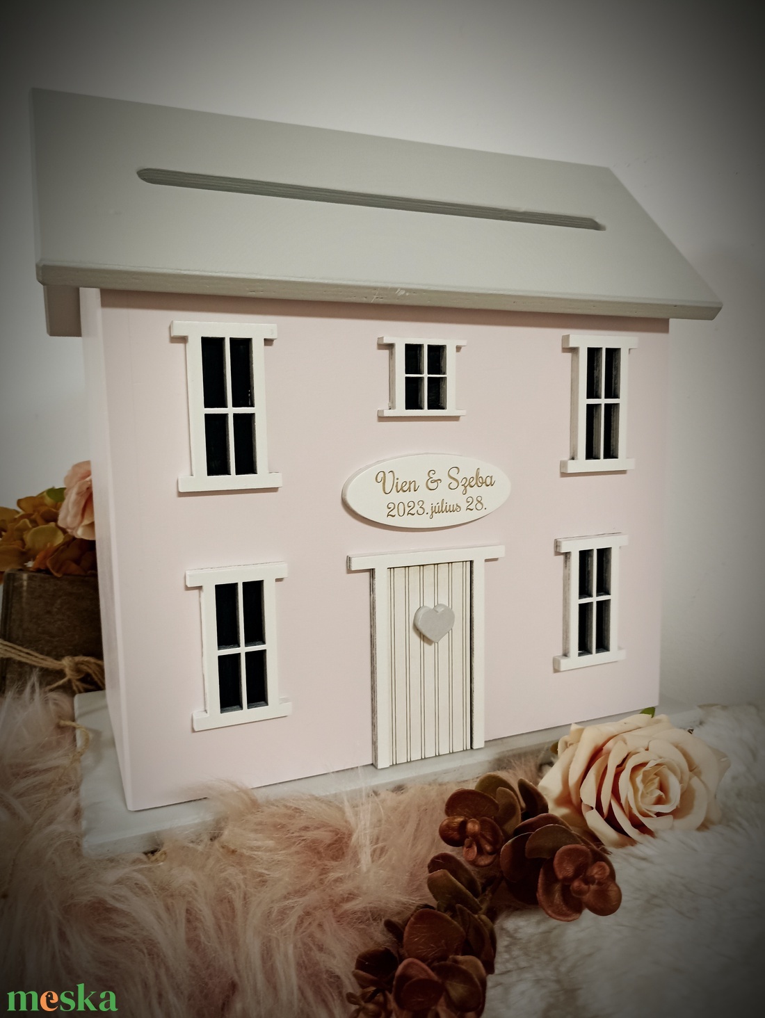 Esküvői pénzgyűjtő házikó - esküvő - emlék & ajándék - doboz - Meska.hu