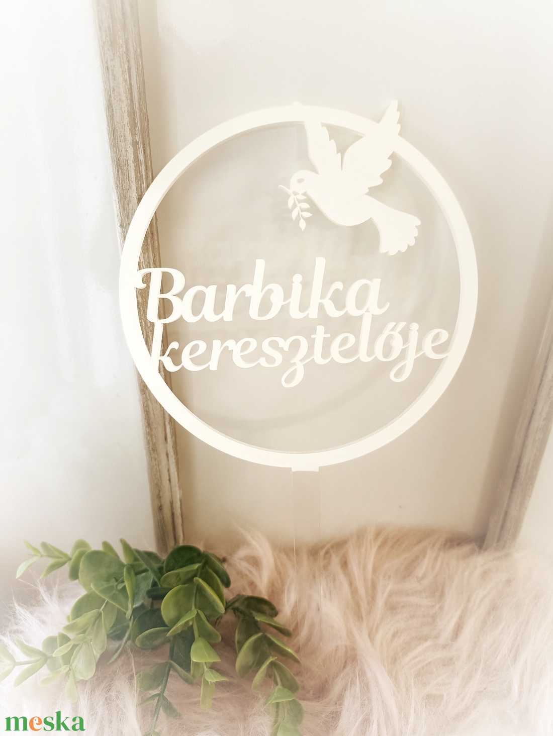 Keresztelő tortadísz galamb  - esküvő - dekoráció - sütidísz - Meska.hu
