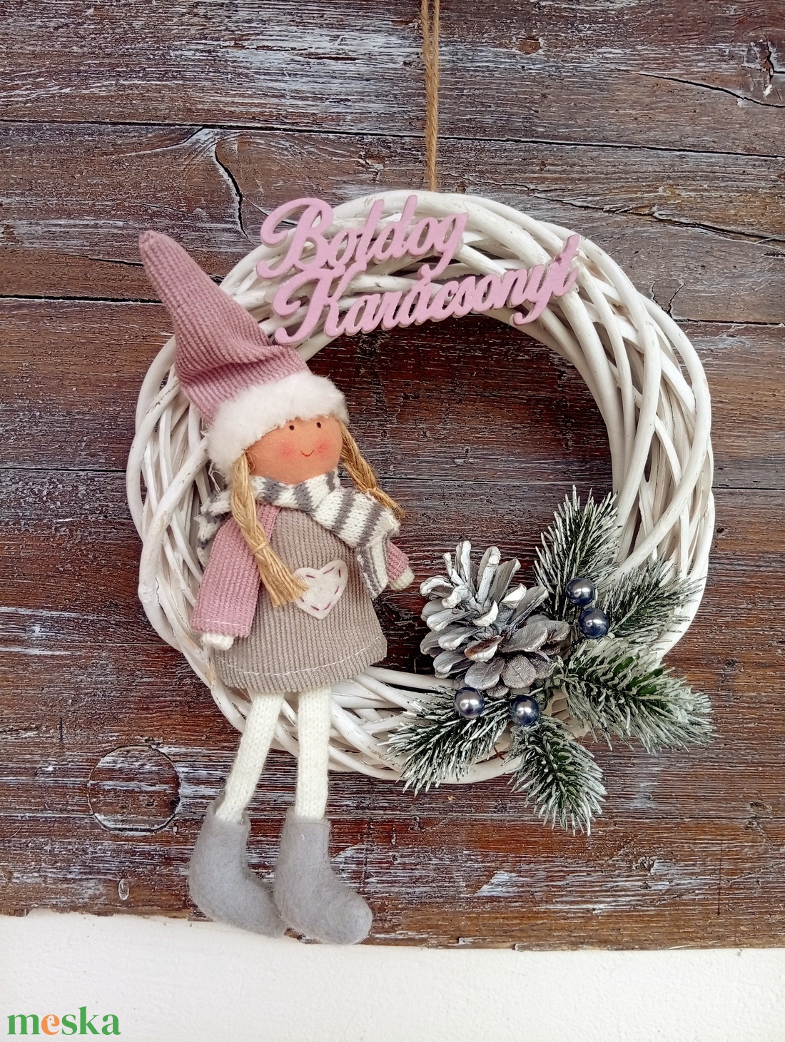 Karácsonyi ajtó dísz - karácsony - karácsonyi lakásdekoráció - karácsonyi ajtódíszek - Meska.hu