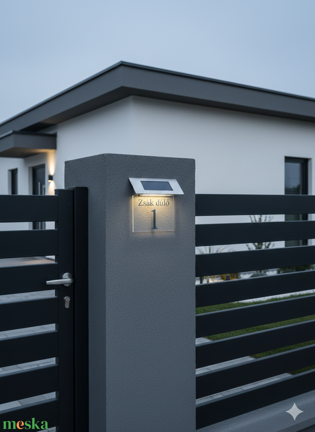 Világitó LED-es napelemes házszám tábla - otthon & életmód - ház & kert - házszám - Meska.hu