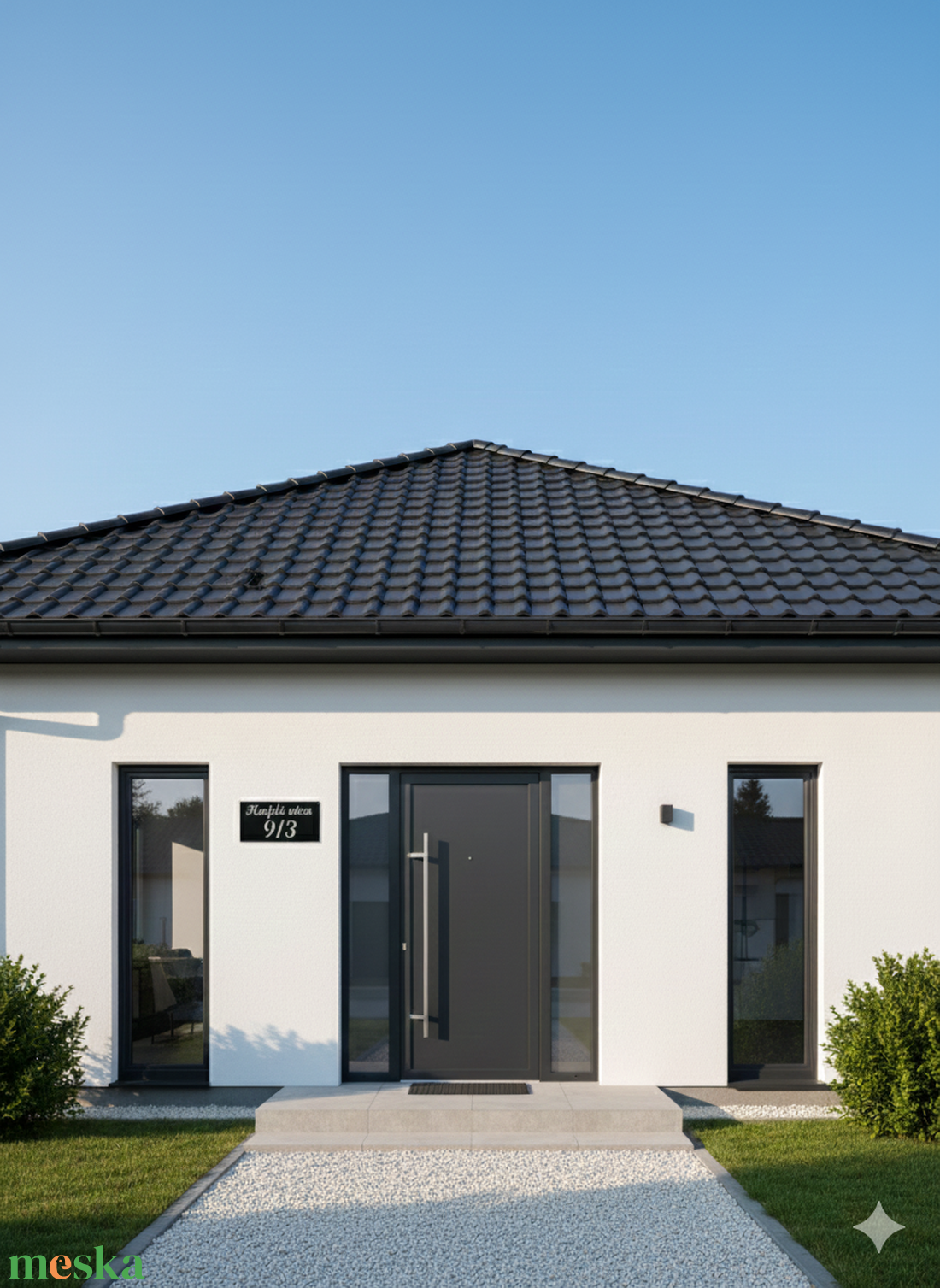 Antracit modern házszám tábla plexi - otthon & életmód - ház & kert - házszám - Meska.hu