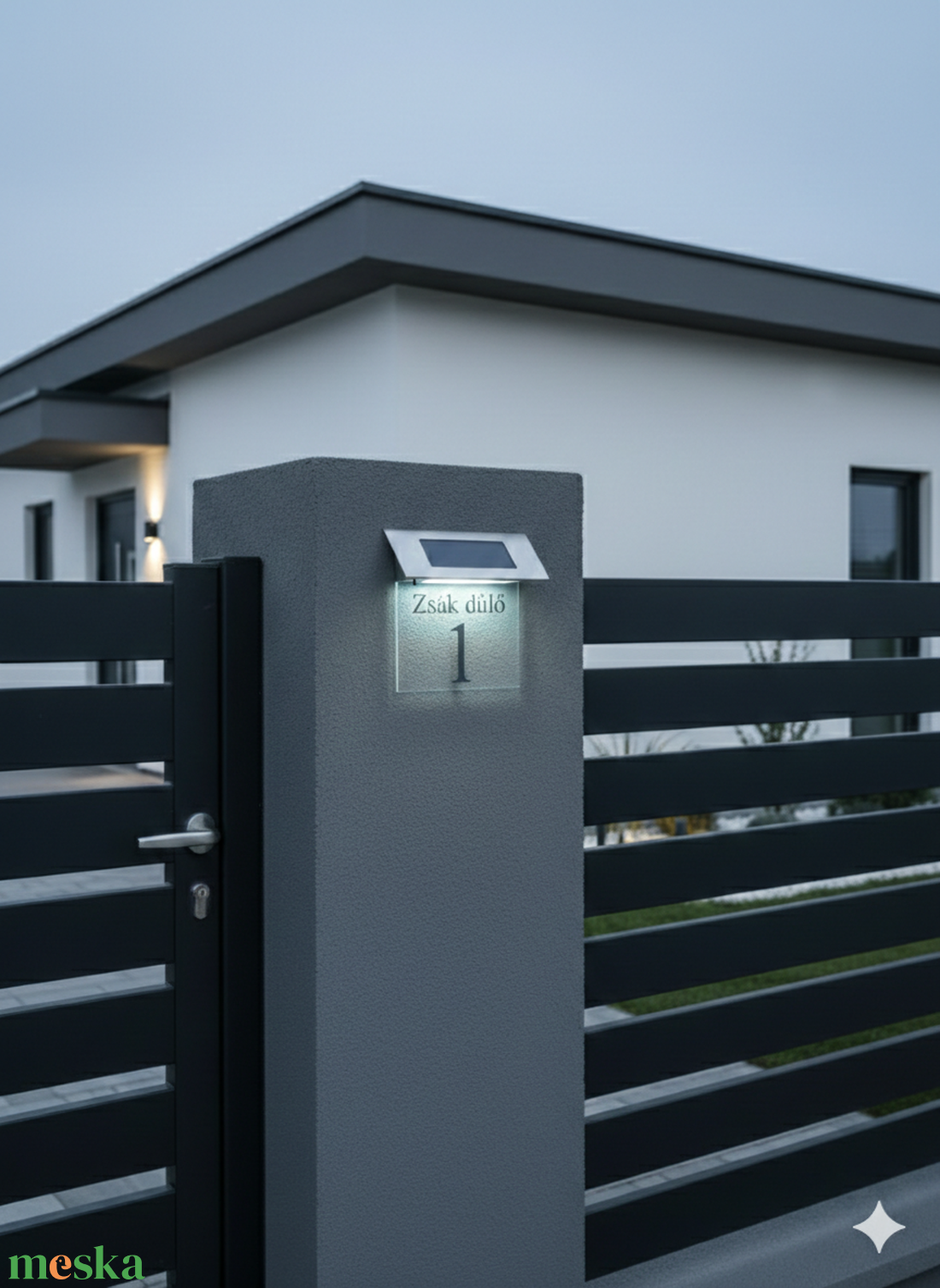 Világitó LED-es napelemes házszám tábla - otthon & életmód - ház & kert - házszám - Meska.hu