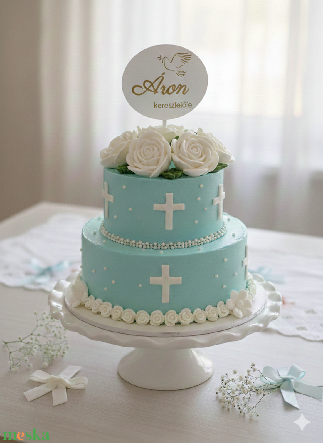 Keresztelőre tortadísz - esküvő - dekoráció - sütidísz - Meska.hu
