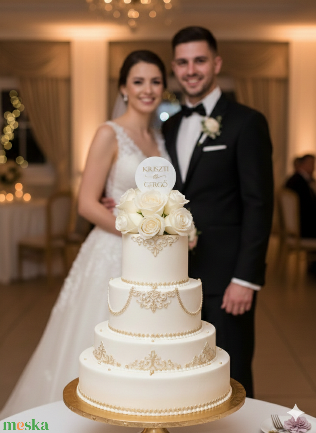 Egyedi esküvői tortadísz  - esküvő - dekoráció - sütidísz - Meska.hu