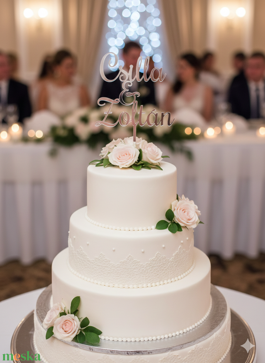 Esküvői tortadísz névre szóló  - esküvő - dekoráció - sütidísz - Meska.hu