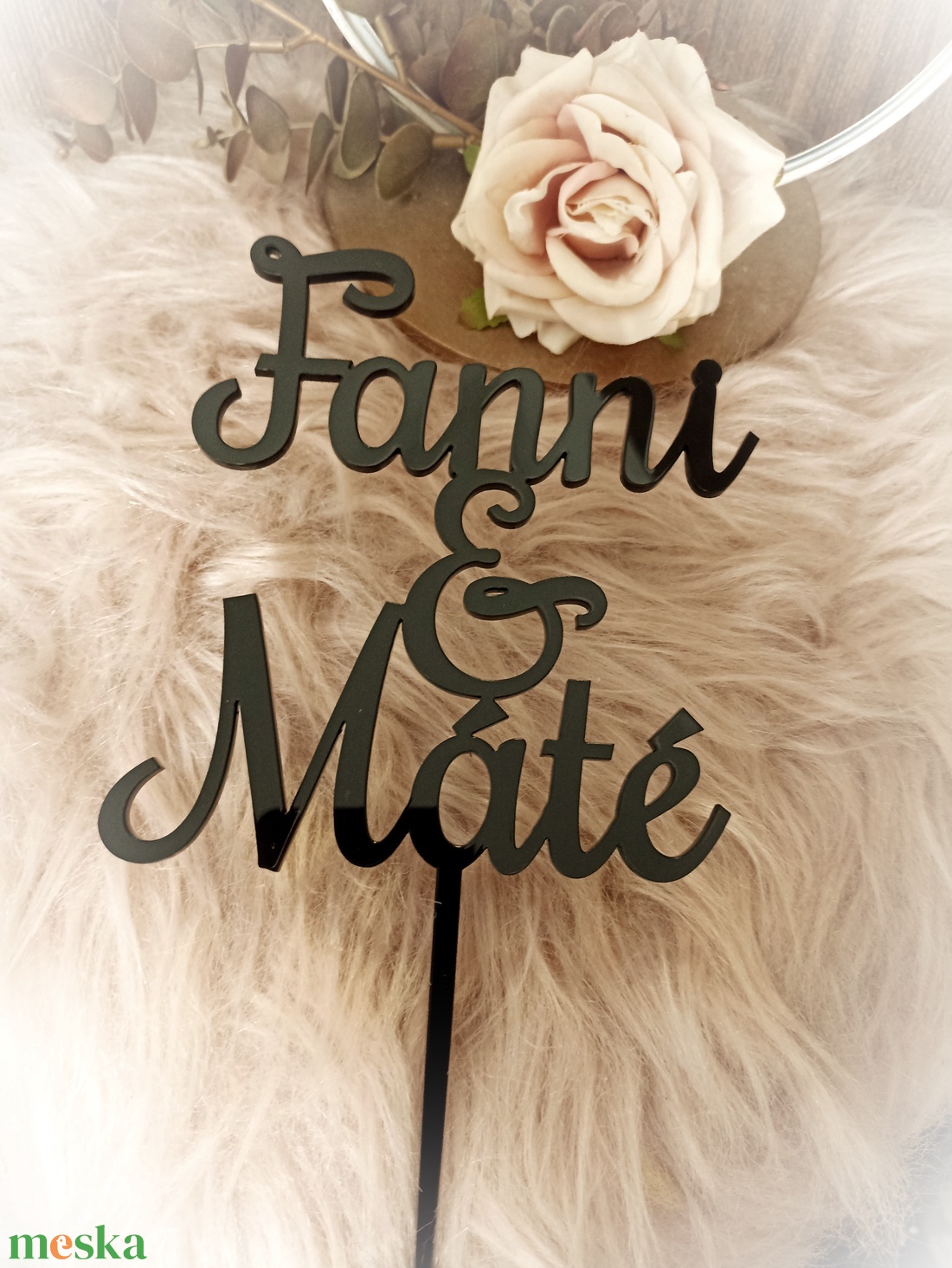 Esküvői tortadísz névre szóló  - esküvő - dekoráció - sütidísz - Meska.hu