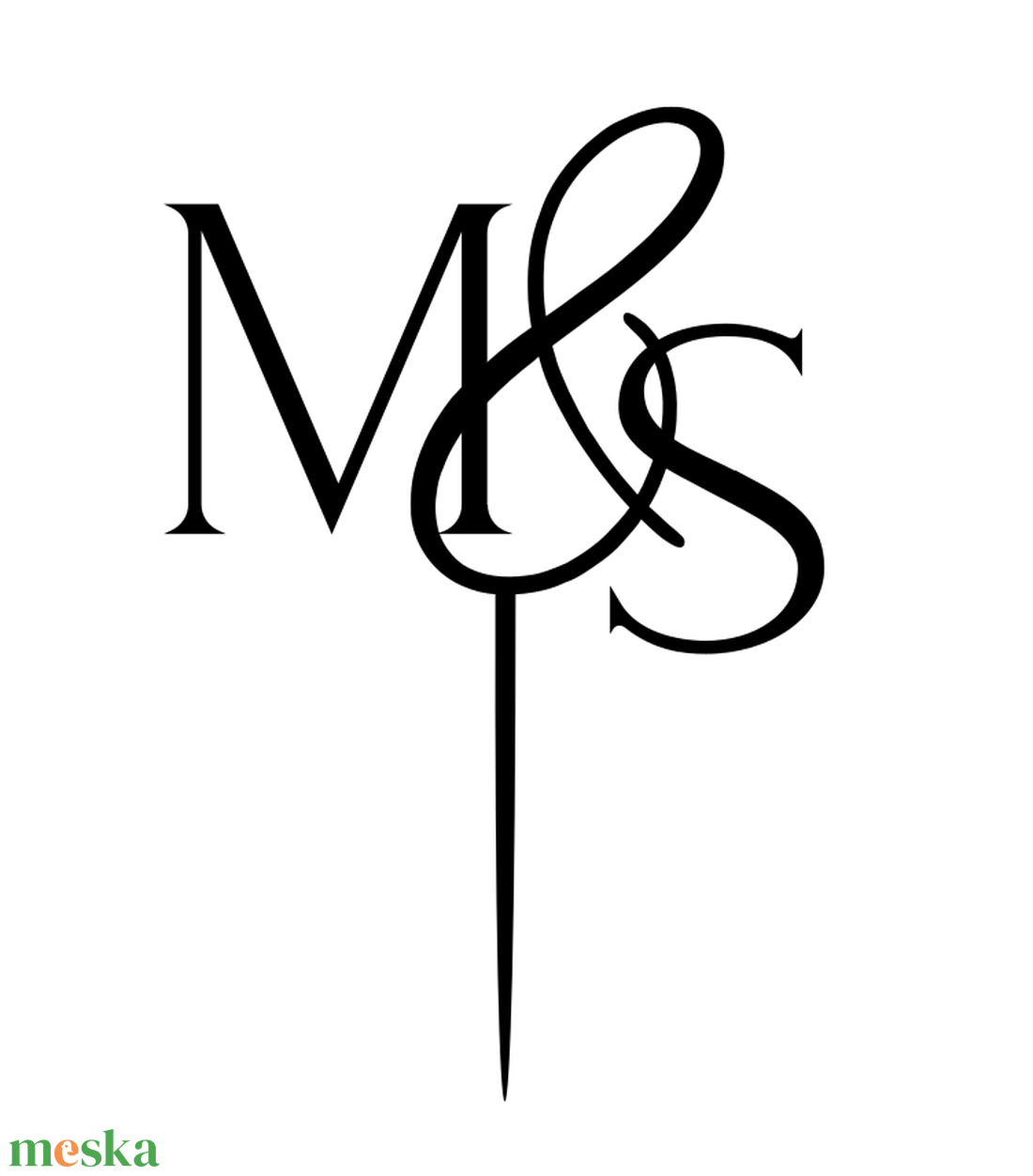 Esküvői tortadísz monogrammos nagy and - esküvő - dekoráció - sütidísz - Meska.hu