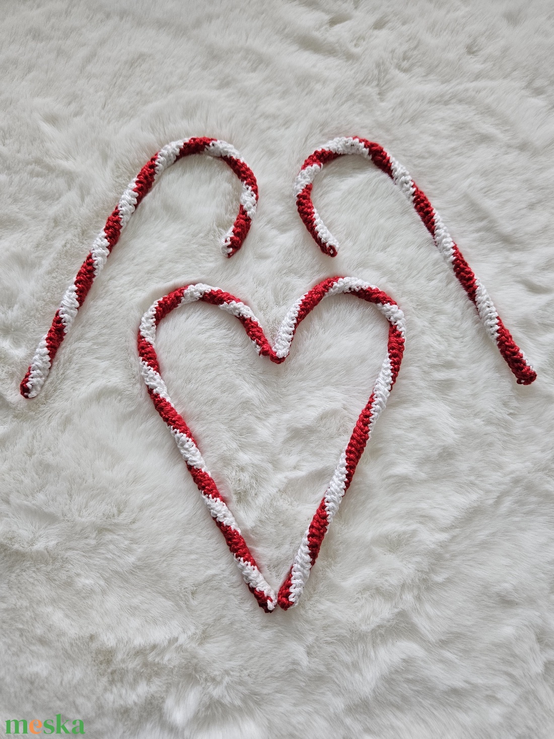 Horgolt candy cane - otthon & életmód - dekoráció - dísztárgy - Meska.hu