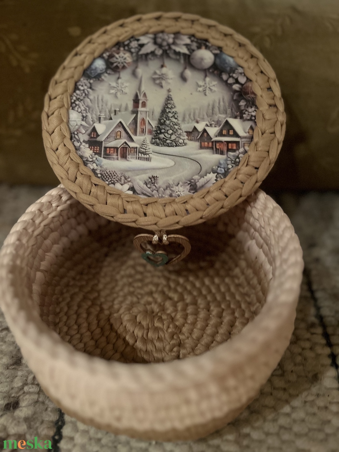 Horgolt fedeles kosárka. - otthon & életmód - tárolás & rendszerezés - tárolókosár - Meska.hu