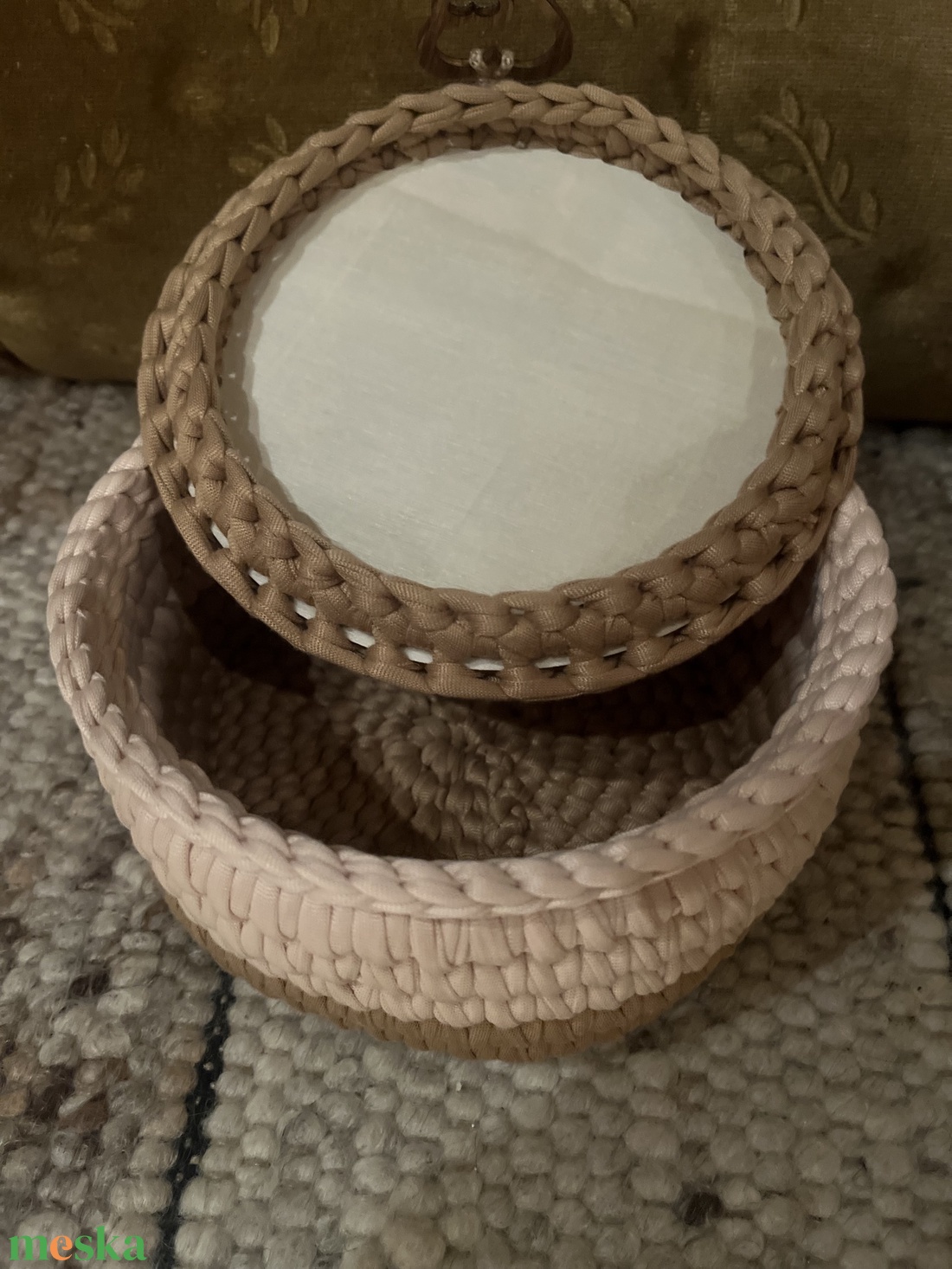 Horgolt fedeles kosárka. - otthon & életmód - tárolás & rendszerezés - tárolókosár - Meska.hu