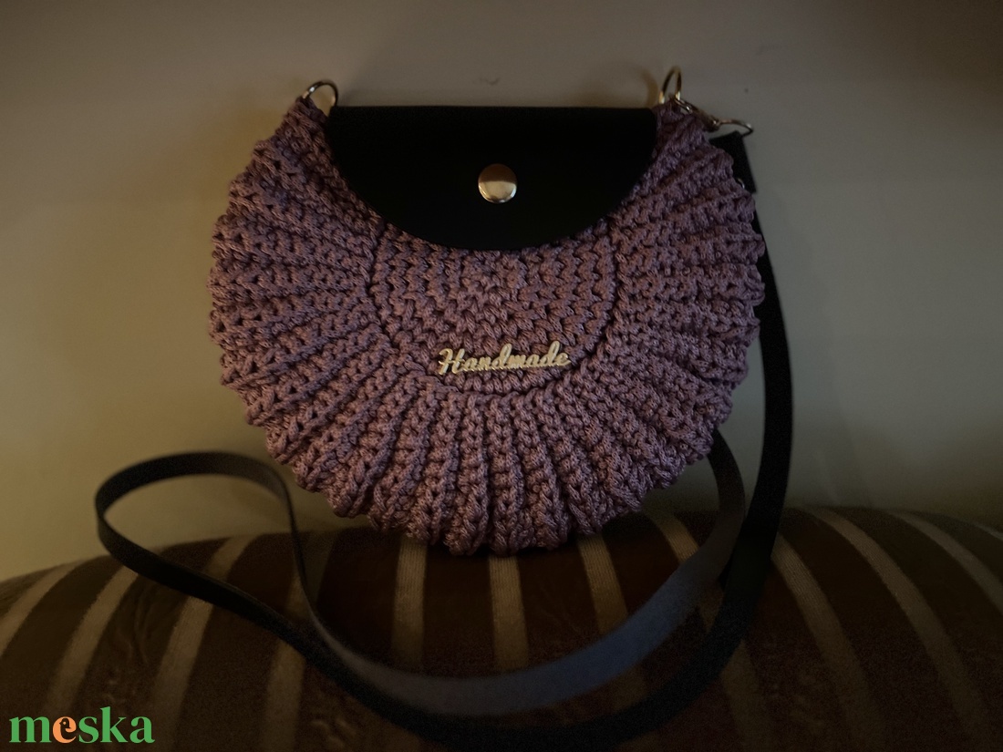 Horgolt kagyló mintás oldaltáska. - táska & tok - kézitáska & válltáska - alkalmi táska - Meska.hu