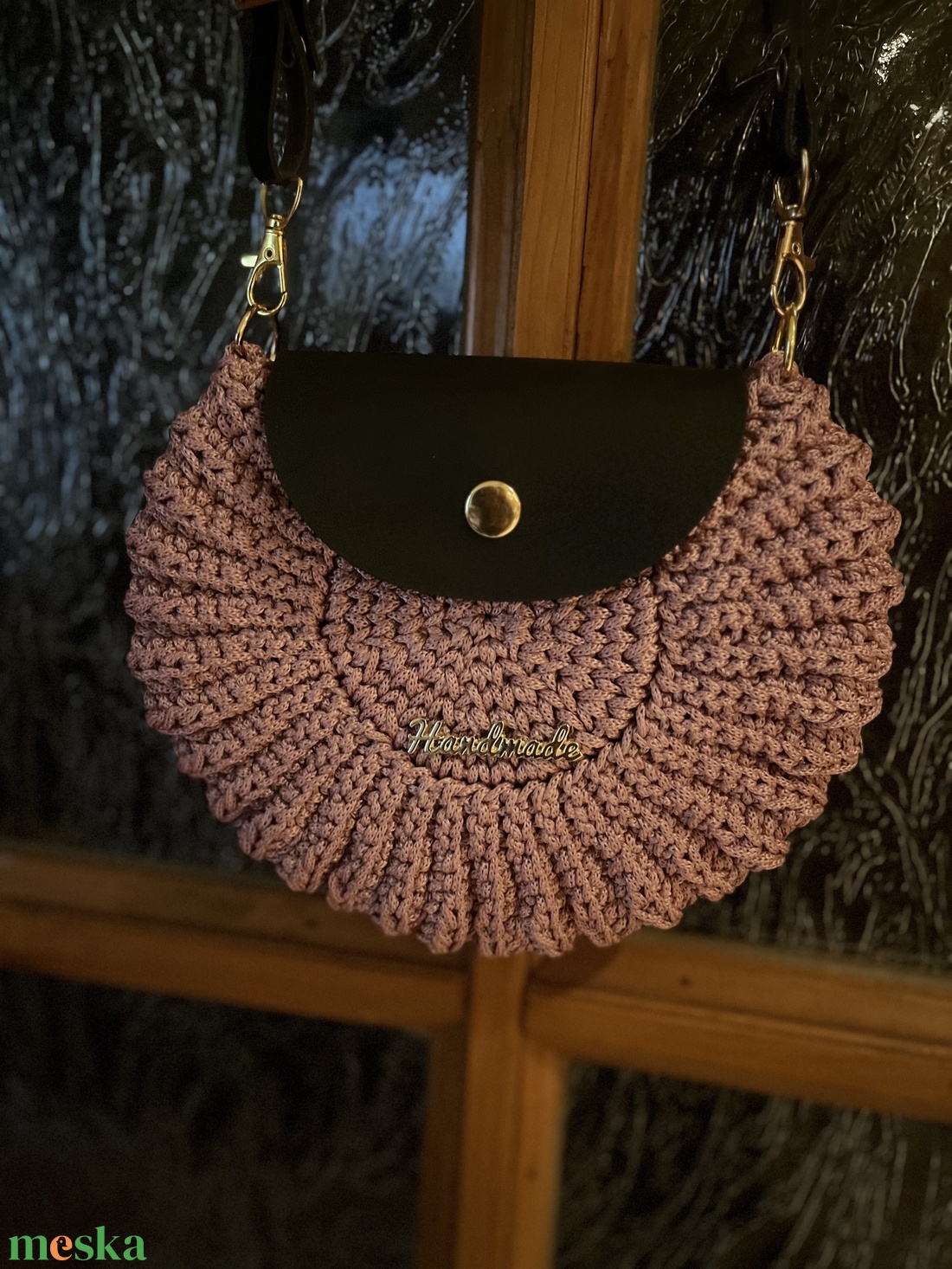 Horgolt kagyló mintás oldaltáska. - táska & tok - kézitáska & válltáska - alkalmi táska - Meska.hu