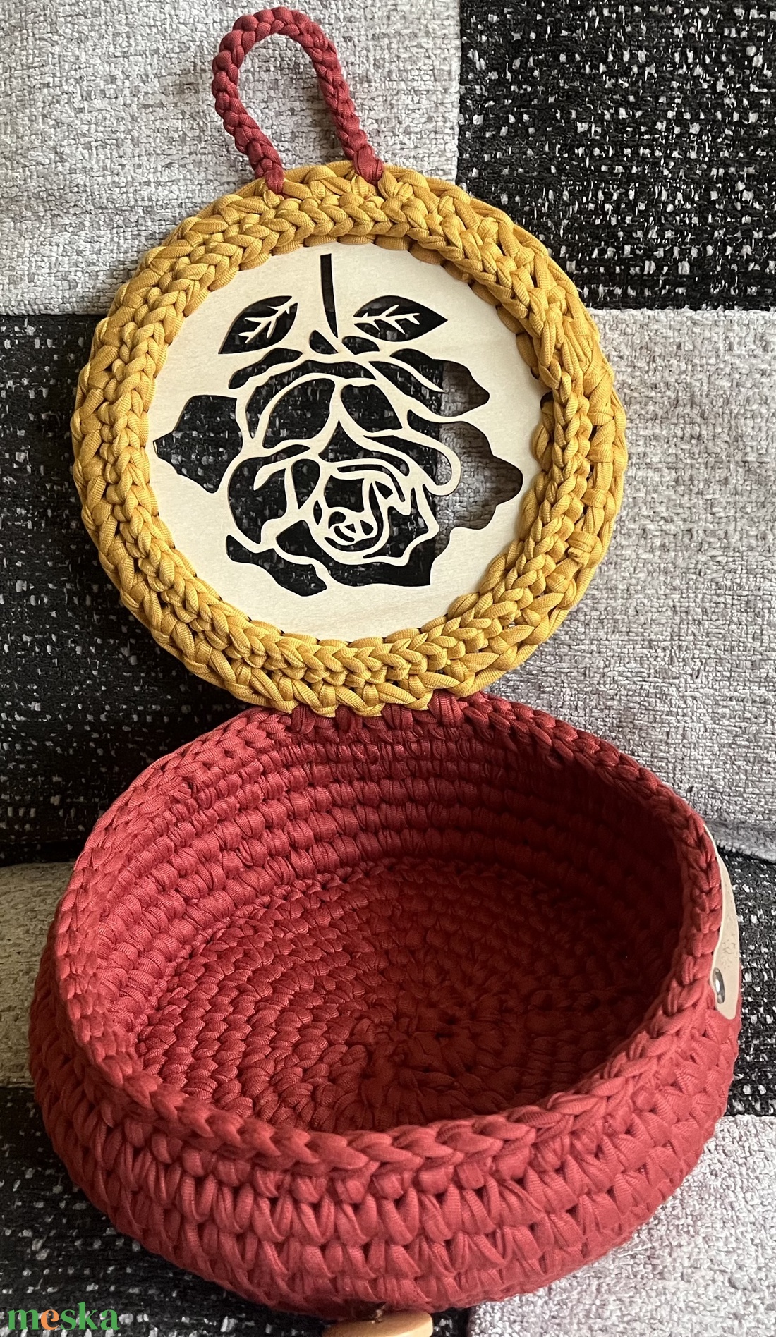 Horgolt fedeles kosárka. - otthon & életmód - tárolás & rendszerezés - tárolókosár - Meska.hu