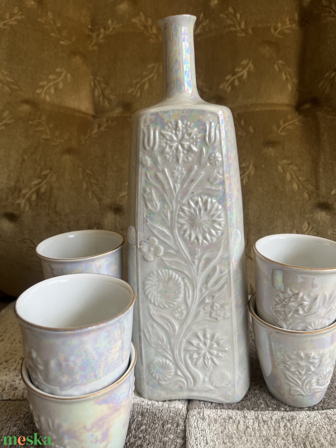 Hollóházi likőrös porcelán  készlet. Vintage. - otthon & életmód - konyhafelszerelés, tálalás - tálalás - tányér & étkészlet - Meska.hu