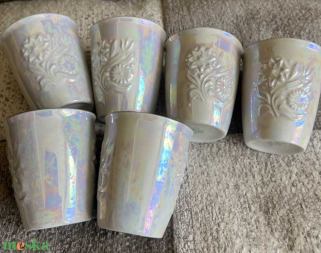 Hollóházi likőrös porcelán  készlet. Vintage. - otthon & életmód - konyhafelszerelés, tálalás - tálalás - tányér & étkészlet - Meska.hu