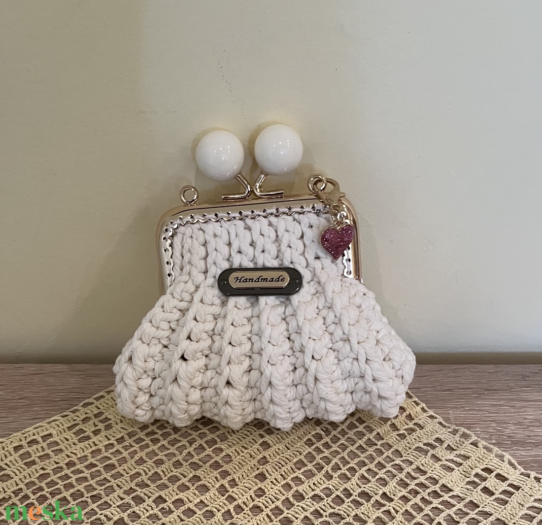 Horgolt pénztárca  - táska & tok - pénztárca & más tok - aprópénztartó - Meska.hu