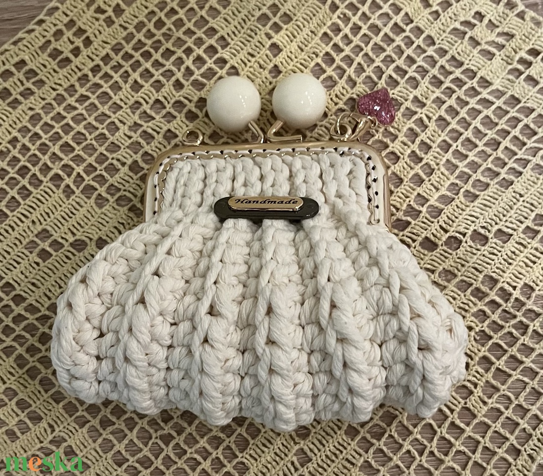 Horgolt pénztárca  - táska & tok - pénztárca & más tok - aprópénztartó - Meska.hu